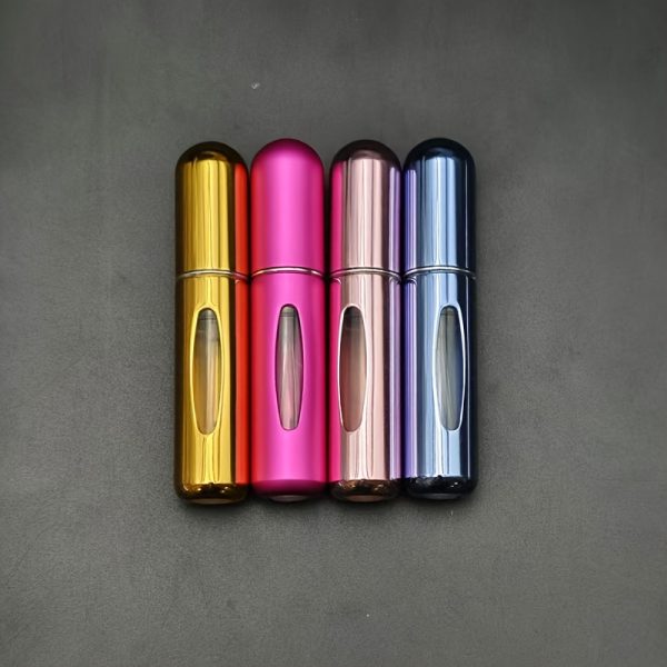 4-Pack Mini Perfume Atomizer Refillable Travel Spray Bottles, 0.16 oz Metal Round Hand Wash Only Fragrance Pump Containers for Travel and Outdoor Use - Image 8