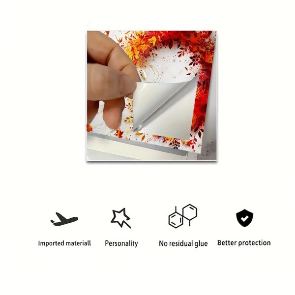 Autumn Leaves Pattern Laptop Skin Decal Set, Polyvinyl Chloride, Self-Adhesive, Reusable, Semi-Matte Finish, Scratch-Resistant Notebook Cover for 30.48-39.62 cm Laptops, Easy Application & Removal - 2pcs - Image 8