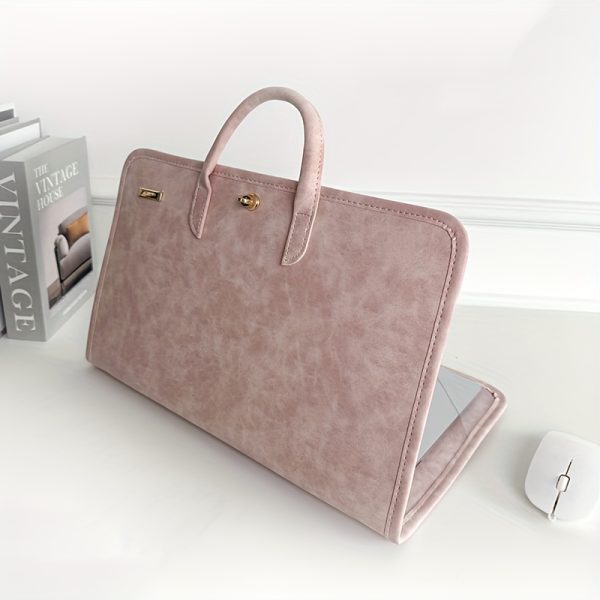 Shockproof High Quality Laptop Sleeve Case for 35.56 cm Notebooks - Lightweight Durable Pink Polyester Protective Cover with Anti-Scratch & Anti-Drop Design, Includes Hand Carry Handle for Office, Travel, Commute, Computer Laptop Carry Bag, Commuting Essentials, Modern Accessory, Reinforced Protection, Remote Workers - Image 9