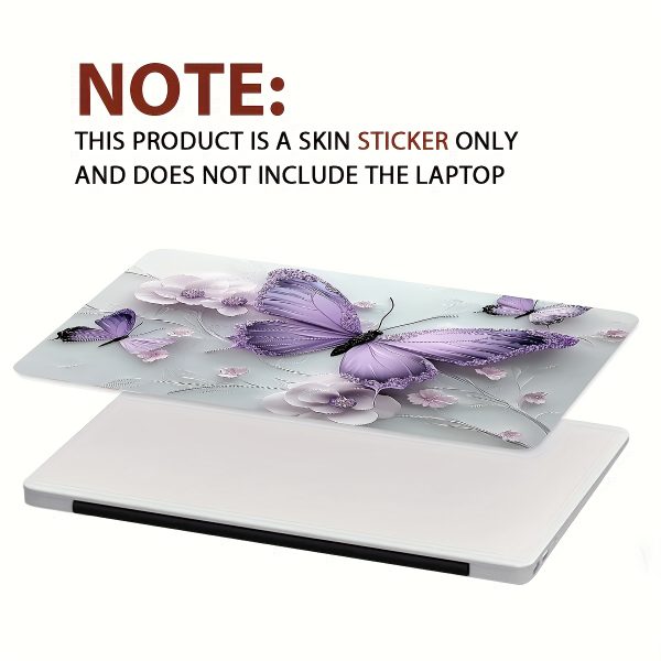 Roller packaging, 3pcs with 1 spare piece, no need to worry about peeling off. Butterfly pattern laptop art decal Light Beige sticker, non-reusable laptop Light Beige decal, waterproof and scratch-resistant - suitable for laptops, cars, helmets, motorcycles, refrigerator decoration - Image 10