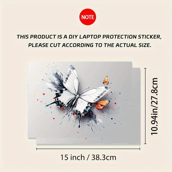 2pcs Vinyl Laptop Sleeve with Vibrant Butterfly Art Design - Scratch-Resistant, Easy to Apply & Durable for Laptops, Cars, Helmets, Motorcycles, Fridge Decor - Image 2