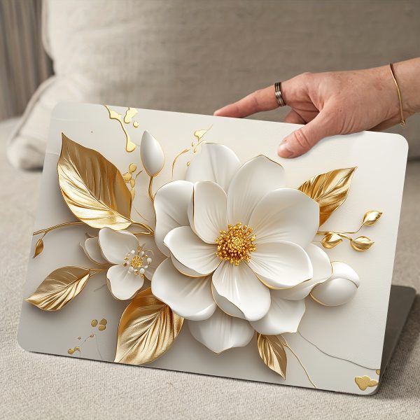 Vinyl Laptop Case with Floral Stickers, 2pcs/Set, Scratch-Proof DIY Art Protective Case, Suitable for Laptops - Easy to Paste and Durable Design Suitable for Laptops, Cars, Helmets, Motorcycles, Refrigerator Decoratio - Image 8
