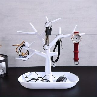 1pc Tree Hanger Creative Necklace Jewelry Necklace Bracelet Jewelry Display Rack Creative Earrings Ring Storage Rack, Jewelry Towers