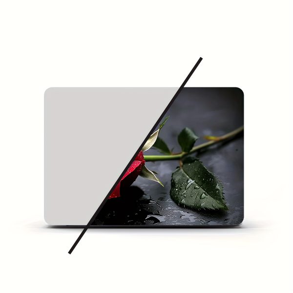 2pcs Elegant Red Rose Vinyl Laptop Stickers - Waterproof, Scratch-Resistant, DIY Art Protection for Laptops & Tablets, Perfect for Romantic Themes, Romantic Theme Accessories | Elegant Rose Design | Waterproof Sticker - Image 5