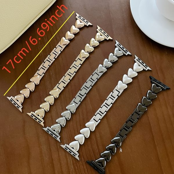 1pc Love Buckle Men's and Women's Watch Band, Compatible with Apple Watch38/40/41/42/44/45/46/49mm, Compatible with Apple Watch Series Ultra/SE/10/9/8/7/6/5/4/3/2/1 Business Sports Metal Strap Color Matching Very Fashionable Advanced Smart Wristband (Watch Not Included) - Image 10