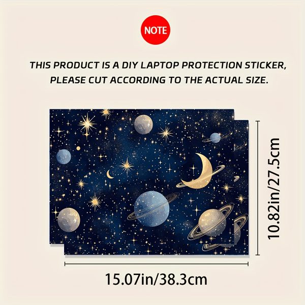 Vinyl Notebook Computer Case Planet Stickers, 2pcs/set, Scratch-Proof DIY Art Protective Case for Notebooks - Easy to Apply and Durable Design Suitable for Notebooks and Cars - Image 2