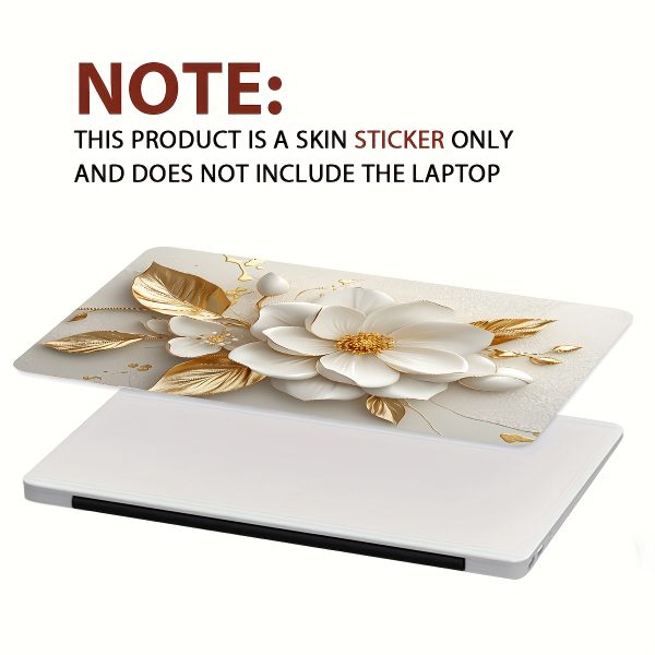 Vinyl Laptop Case with Floral Stickers, 2pcs/Set, Scratch-Proof DIY Art Protective Case, Suitable for Laptops - Easy to Paste and Durable Design Suitable for Laptops, Cars, Helmets, Motorcycles, Refrigerator Decoratio - Image 6