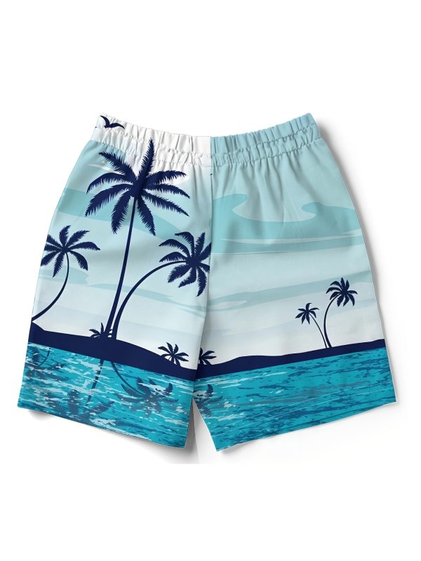 Men's Casual Palm Tree Beach Shorts - Quick-Dry, Drawstring Swim Trunks with Pockets, Perfect for Summer Vacation, Bathing Suits - Image 2