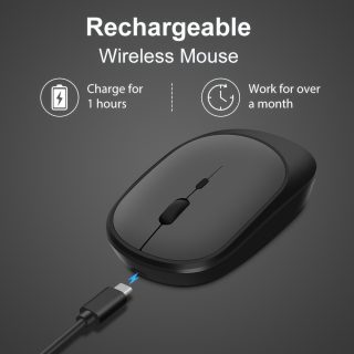 2.4G&Wireless Dual Mode Mouse Portable Rechargeable Wireless Computer Mouse Ergonomic Office Mice For Macbook PC Computer Notebook Tablet Laptop Accessories