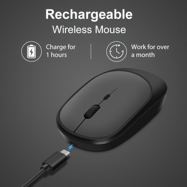 2.4G&Wireless Dual Mode Mouse Portable Rechargeable Wireless Computer Mouse Ergonomic Office Mice For Macbook PC Computer Notebook Tablet Laptop Accessories