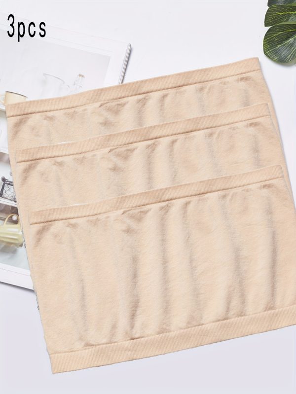 Pack of 3 High Elastic Seamless One-Word Camisole Breathable Bottoming Anti-Slip Camisole - Image 5