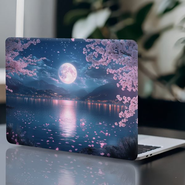 3pcs, 1pc As a Spare, No Need to Worry about Damaging The Stickers, Creatively Designed Cherry Blossom And Moonlight Laptop Stickers - Easy to Install - Waterproof And Scratch-Resistant - PVC - Image 3