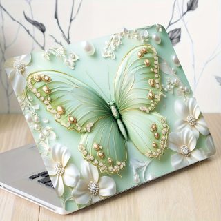 2pcs Butterfly Laptop Art Decal Sticker Protective Case, Universal Laptop Skin Sticker Not Reusable, Waterproof and Scratch-Resistant - Waterproof, Scratch-Resistant, Suitable for Laptops and Cars