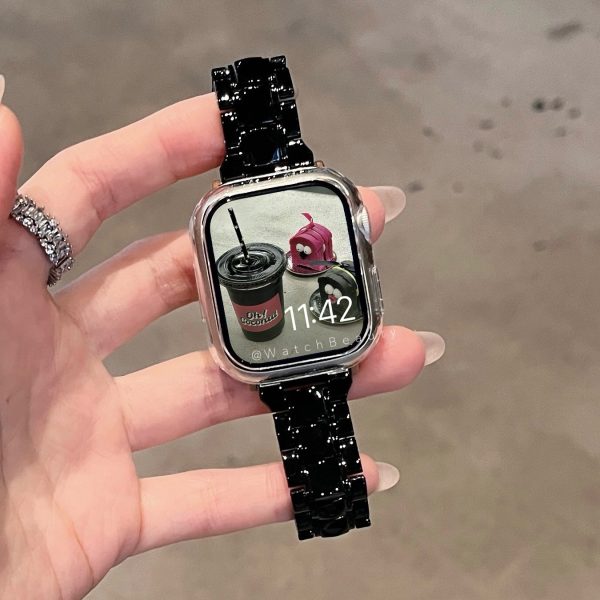 1pc Silica Gel Resin Watch Band for Apple Watch Series 10/9/8/7/SE/6/5/4/3, Casual Style, Transparent Elegant Design, Quick Release Foldover Clasp, Replacement Bracelet for 46/38/40/41/42/44/45/49mm - Youth Watches Compatible - Image 6
