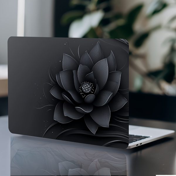 2-Pack Vinyl Laptop Skin, Black Lotus Sticker, Scratch-Resistant DIY Art Protective Cover, Compatible with HP, Dell, Lenovo, Apple, ASUS - Easy to Apply, Durable for Laptops, Cars, Helmets, Motorcycles, Fridge Decor, Cartoon Pattern, Semi-Matte Finish, Self-Adhesive Mount - Image 7