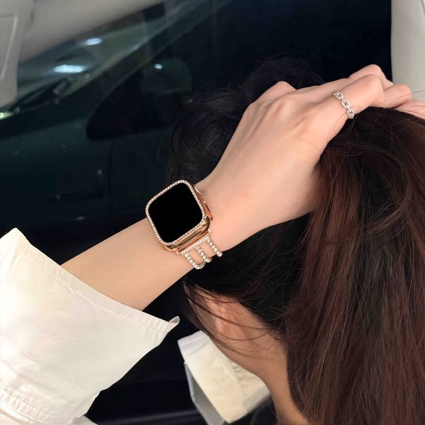 BIIFAKOO Rhinestone Bracelet Watch Band, Metal Strap Compatible with i Watch Series Ultra 10/9/8/7/SE/6/5/4/3/2/1, Water-Resistant, Multiple Sizes (38mm-49mm) - Image 12