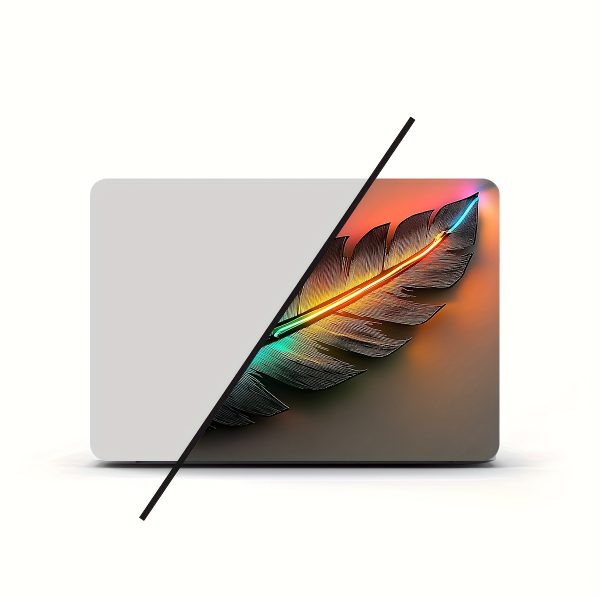 Vinyl Laptop Shell Feather Stickers, 2pcs/Set, Scratch-Proof DIY Art Protective Case for HP, Dell, Lenovo, Apple, Asus Laptops - Easy to Apply and Durable Design Suitable for Notebooks, Cars, Helmets, Motorcycles, Refrigerator Decorations - Image 4