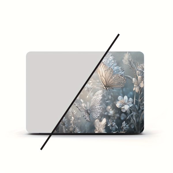 Vinyl Laptop Shell Butterfly Floral Stickers, 2pcs/Set, Scratch-Resistant DIY Art Protective Cover for HP, Dell, Lenovo, Apple, Asus Laptops - Easy to Apply and Durable Design Suitable for Laptops, Cars, Helmets, Motorcycles, Refrigerator Decorations - Image 4