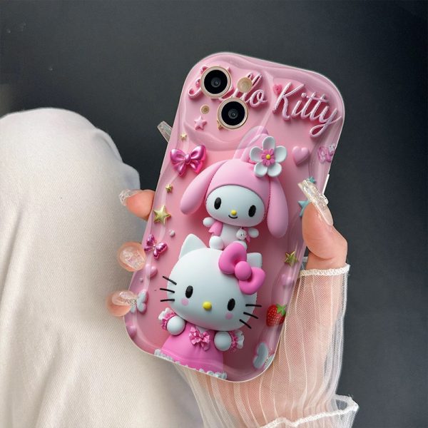 Sanrio cute cartoon Hello Kitty creative trend soft protective mobile phone case for iPhone 16 15 14 13 12 11 Pro Max 16 15 14 Plus 16e 13 12 mini X XR XS Max 6 6s 7 8 Plus SE - Image 5