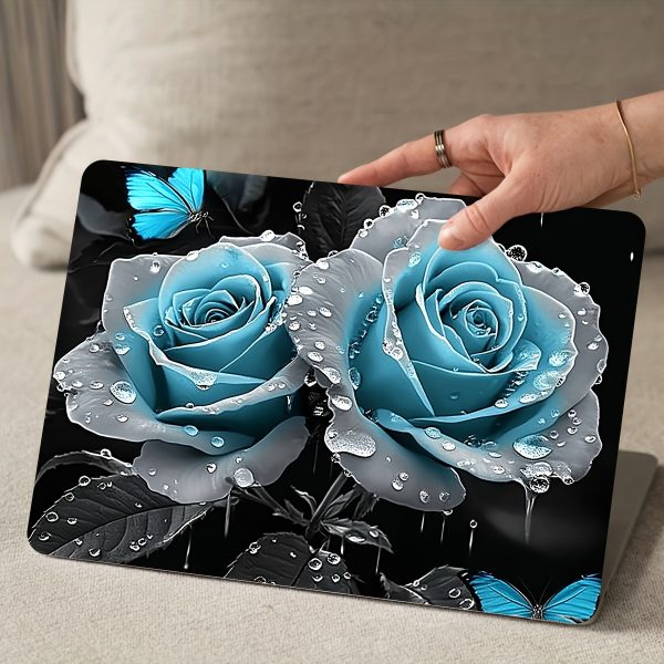 2pcs Blue Rose & Butterfly Vinyl Decals - Waterproof, Scratch-Resistant Laptop Skins with Semi-Matte Finish | Fit for Notebooks, Cars, Helmets, Motorcycles, Fridges | Artistic, Non-Reusable Stickers, Laptop Stickers - Image 9