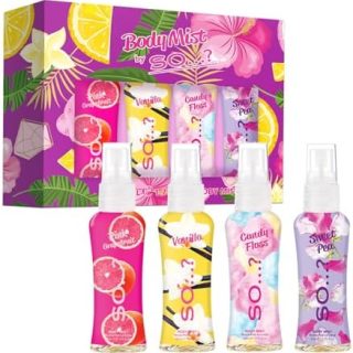 SO…? Body Mist Womens Mini Body Mist Gift Set, with Pink Grapefruit, Vanilla, Candy Floss & Sweet Pea, Fragrance Spray Set (4x50ml)  Amazon.ae: Beauty