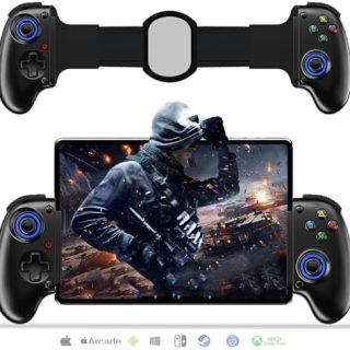 Mobile Cloud Gaming Controller for iPhone 16/15/14, iPad, Android, PC, Switch, PS3/PS4, Gamepad Joystick with Turbo, Hall Effect Trigger, 6-Axis Gyro Sensor, Streaming for PS4/Xbox/PC - Black  Amazon.ae: Electronics