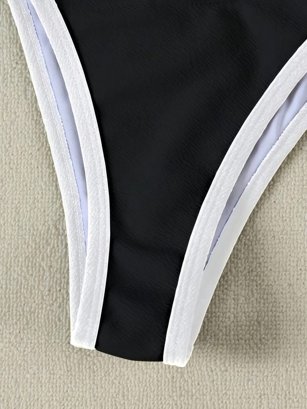 25SS Midsummer Trend Contrast Color Swimsuit Set, Women's Style, Perfect for Beach Vacations - Image 9