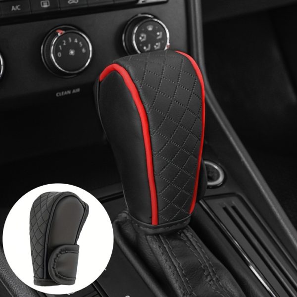Universal Faux Leather Anti-slip Car Gear Shift Knob Cover Black Auto Parts Car Stall Anti-slip Case Driving Control Cover - Image 8