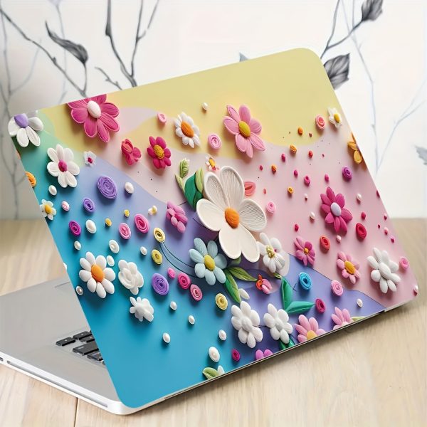 2pcs Vinyl Material, Gorgeous Flower Design Laptop Case, Anti-Scratch Laptop Case for 15.35 Inch X 10.6 Inch Laptop. Product Size: 27Cmx39Cm (10.63 Inch X 15.35Inch) - Image 5