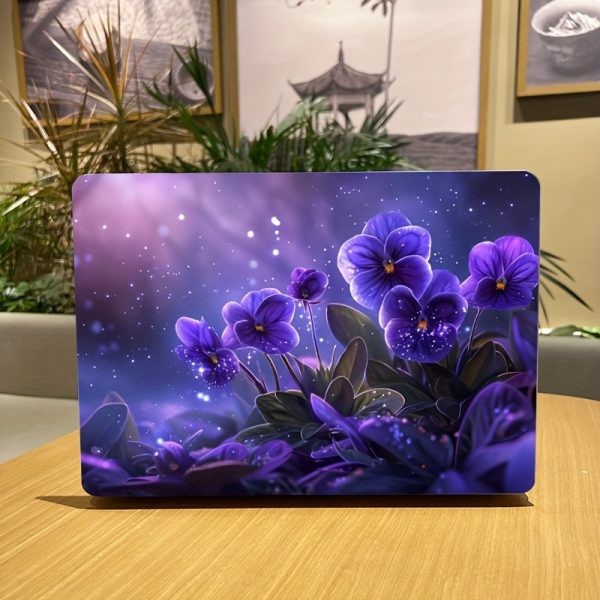 2pcs Purple Pansy Floral Vinyl Laptop Sticker Skins - Scratch-Resistant Waterproof Decals for 30.48-38.1 cm Laptops, Easy Peel & Stick No Residue, Replaceable Disposable Decoration, Perfect Digital Gift, Tech Accessory, Eyecatching Design, Scratchresistant Decal - Image 5