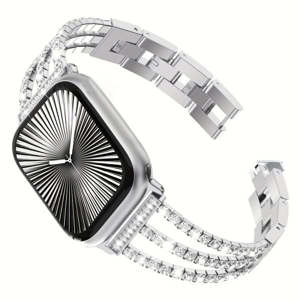 BIIFAKOO Rhinestone Bracelet Watch Band, Metal Strap Compatible with i Watch Series Ultra 10/9/8/7/SE/6/5/4/3/2/1, Water-Resistant, Multiple Sizes (38mm-49mm) - Image 9