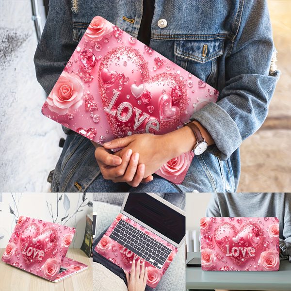 Pack of 2 Love Rose Laptop Art Decal Protective Cases, Universal Netbook Light Beige Stickers Non-Duplicate Use Field Notebook Computer Light Beige Sticker Decals Waterproof and Scratch Resistant - Waterproof, Anti-scratch, Suitable for Laptops, Cars - Image 5
