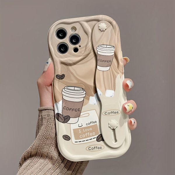 [Anti-Fall] Mobile Phone Case | Soft Gel Anti-Fall Cream Ribbon Style Coffee Cup Print | Suitable for Apple Series 11/12/13/14/15/16promax Samsung Series A05/A15/A25/A35/A55/S23/S24Ultra - Image 8