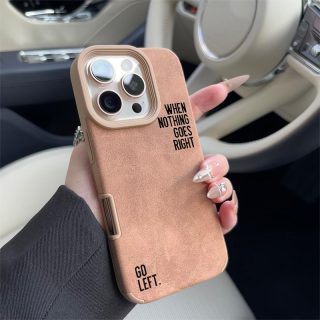 Phone Case with a Simple Lettered Faux Leather Design for Iphone Models 16, 15, 14, 13, 12, And 11 Pro Max.