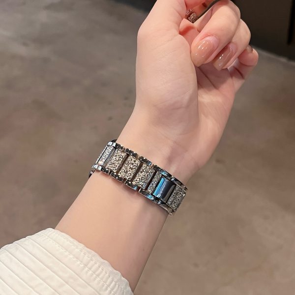 A S-letter iWatch10 generation with shiny rhinestones is a great choice for iWatch strap gifts compatible with 38mm 40mm 41mm 42mm 44mm 45mm 46mm 49mm Series 10 9 8 7 6 5 4 3 2 1 SE/Ultra Only sell watch straps but no watches - Image 14