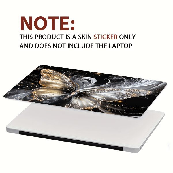 2pcs Butterfly Laptop Art Decal Protective Case, Universal Netbook Light Beige Sticker Non-Duplicate Use Field Notebook Computer Light Beige Sticker Decals Waterproof and Scratch Resistant - Waterproof, Anti-scratch, Suitable for Laptops, Cars, Helmets, Motorcycles, Refrigerator Decorations - Image 6