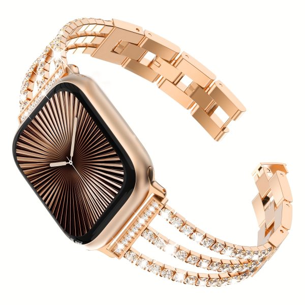 BIIFAKOO Rhinestone Bracelet Watch Band, Metal Strap Compatible with i Watch Series Ultra 10/9/8/7/SE/6/5/4/3/2/1, Water-Resistant, Multiple Sizes (38mm-49mm) - Image 3