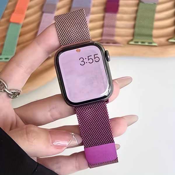 [Shiyu Milanese] Shiyu Milanese Loop Band for Apple Watch | Stainless Steel Mesh, Magnetic Clasp, Waterproof Strap | Compatible with Series 1-10 & SE, Sizes 38mm-49mm, Elegant Design for Men and Women - Image 21