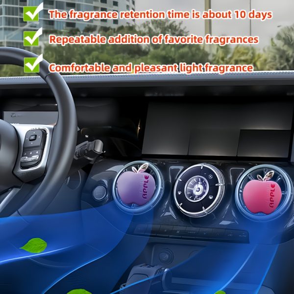 Apple-Shaped Car Air Freshener Diffuser with Vent Clip - Green Leaf Design, Long-Lasting Scent, Ideal for Vehicle A/C Outlets, Easy to Install, Car Vent Clip Freshener | Natural Aroma Diffuser | Aroma Diffuser - Image 15