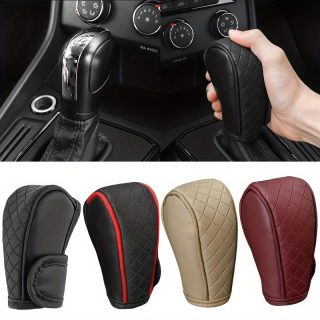 Universal Faux Leather Anti-slip Car Gear Shift Knob Cover Black Auto Parts Car Stall Anti-slip Case Driving Control Cover