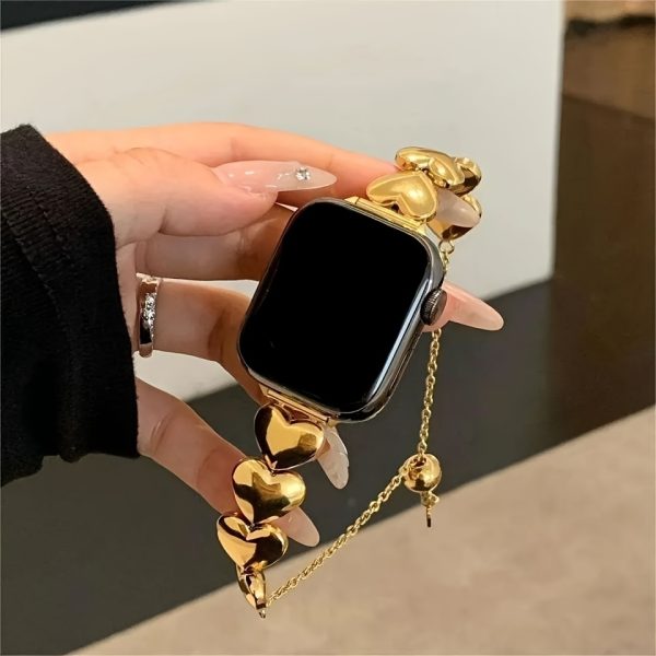 Fashion Women's Heart-Shaped Stainless Steel Metal Smartwatch Strap For Apple Watch38 40 41 42 44 45 49mm Series 1 2 3 4 5 6 7 8 9 SE Ultra Replacement Strap - Image 8