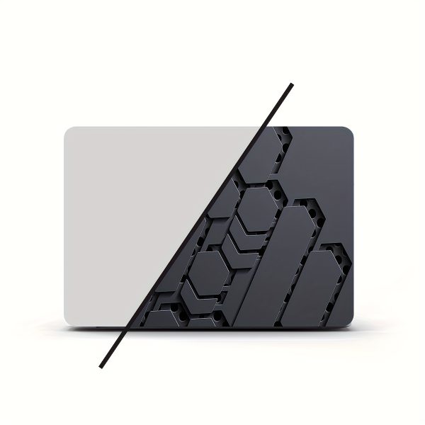 2pcs Black Metallic Laptop Skin Decals, Waterproof and Scratch-Resistant, Self-Adhesive Vinyl Stickers for Laptops, Semi-Matte Finish, Cartoon Pattern, Laptop Accessories - Image 5