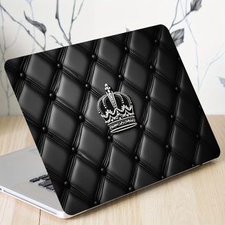 2pcs Elegant Crown Design Laptop Stickers - Waterproof, Scratch-Resistant Vinyl Skin for Notebooks & Tablets, Self-Adhesive, Semi-Matte Finish, Perfect for Personalization, Notebook Accessories | Crown Design | Durable Vinyl
