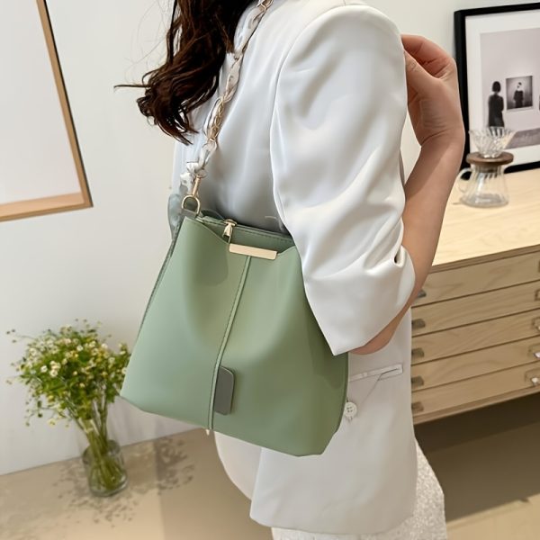 Women's Bucket Bag with Adjustable Strap & Magnetic Clasp - Multi-Color Options, Spacious Tote for Daily Essentials, Versatile Crossbody Shoulder Bag for Casual & Formal Outfits, Sophisticated Handbag, Sleek Construction - Image 9