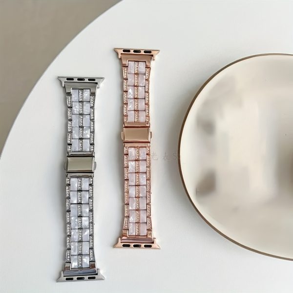 BIIFAKOO-era metal stitching two-color resin watch strap compatible with Apple watch strap 38mm 40mm 41mm 42mm 44mm 45mm 46mm 49mm suitable for Ultra series 10 9 8 7 SE 6 5 4 3 2 1 - Image 6