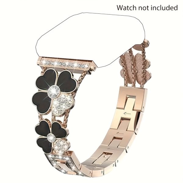 Shiny Clover Petal Metal Strap Bracelet for Apple Watch Ultra 2/1 Series 10 9 8 7 6 5 4 3 2 1 SE Women'S Bands - Image 5