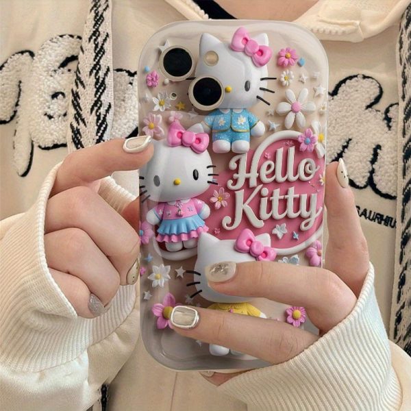 Sanrio cute cartoon Hello Kitty creative trend soft protective mobile phone case for iPhone 16 15 14 13 12 11 Pro Max 16 15 14 Plus 16e 13 12 mini X XR XS Max 6 6s 7 8 Plus SE - Image 3