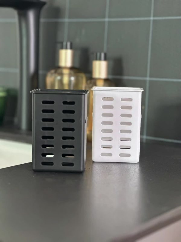 Black Toothpaste Holder and Toothbrush Holder Wall-mounted Storage Box for Bathroom Toiletries, Mobile Phone, Air Conditioner Remote Control Storage Box, Hanging Bracket, No Trace Installation - Image 13