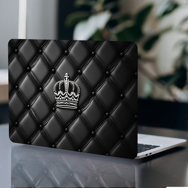 2pcs Elegant Crown Design Laptop Stickers - Waterproof, Scratch-Resistant Vinyl Skin for Notebooks & Tablets, Self-Adhesive, Semi-Matte Finish, Perfect for Personalization, Notebook Accessories | Crown Design | Durable Vinyl - Image 7