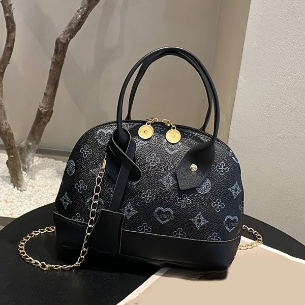 Stylish Luxury Women'S Crossbody Bag with Heart Print Design, Golden-Tone Hardware, and Detachable Chain Strap - Lightweight, Durable, Zipper Closure for Daily Use, Vacation, and Gifting, Crossbody Purse - Image 9